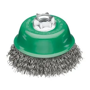Milwaukee Crimped Cup brushes For Small Angle Grinder - 0.35mm Wire Gauge, 65mm Diameter