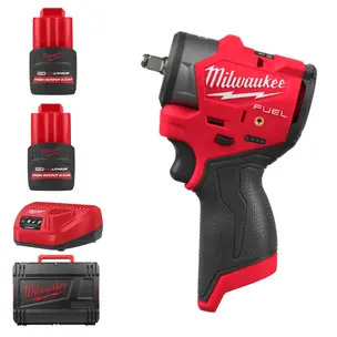 Milwaukee M12FSCIWF38-252X 12v Fuel 3/8" Sub Compact Impact Wrench with Friction Ring Kit 