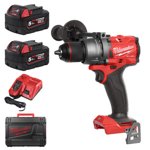 Milwaukee M18FPD3-502X 18v Fuel Combi Drill Kit - 2 x 5ah Batteries