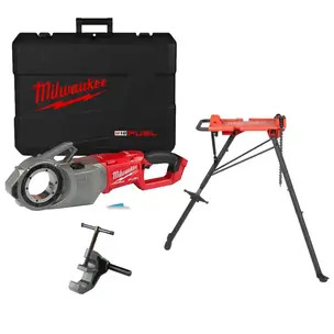 Milwaukee M18FPT2-0C 18v Fuel Pipe Threader 2" Naked & MPS Pipe Stand