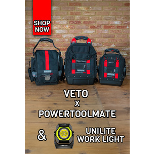 Veto Tech Pac X PTM Tool Bag Bundle & Unilite WL-450R Dual Beam Work Light