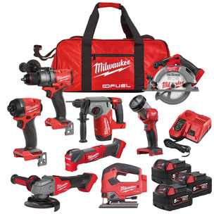 Milwaukee M18FPP8-503B New Gen 18v 8 Piece Fuel Power Pack - 3 x 5.0ah Batteries