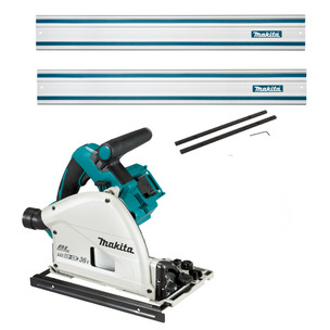 Makita DSP601ZJU 18vx2 165mm Brushless LXT Plunge Saw Naked with 2 Rails and Connector Set