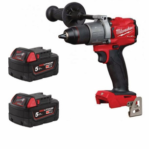 Milwaukee M18FPD2-0 18V 1/2" Fuel Percussion Drill (Body Only + 2 x 5.0Ah RedLithium-Ion Batteries)