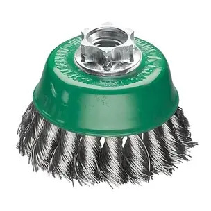 Milwaukee Knotted Cup Brushes For Small Angle Grinder - 0.5mm Wire Gauge