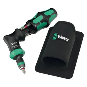 Wera 05051535001 Kraftform Kompakt Pistol RA-R 1 Ratchet Bit Screwdriver - 7 Piece