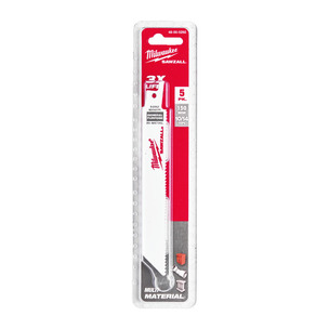 Milwaukee Sawzall Multi Material Cutting Blades - Wood/Plastic/Metal - Packs of 5 (Select Size)