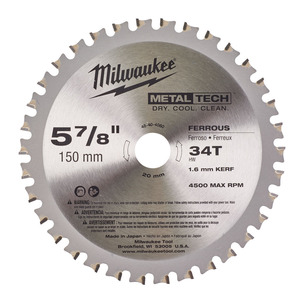 Milwaukee 48404080 Metal Circular Saw Blade 150mm x 20mm x 34T For M18FMCS