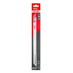 Milwaukee 48475189 Sawzall Recip Blade Metal Thin Kerf 300mm x 18TPI - Pack of 5
