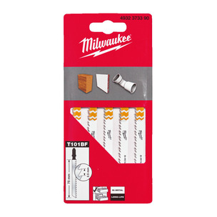 Milwaukee 4932373390 T101BF Jigsaw Blades - Pack of 5 Clean and Splinter Free Cutting