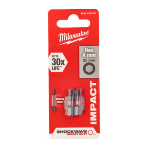 Milwaukee Shockwave Impact Duty Hex Screwdriver Bits (Select Size)