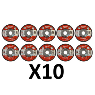 Milwaukee *PACK OF 10* 4932451484 SCS 41 PRO+ Thin Metal Cutting Discs (115mm x 1MM)