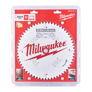 Milwaukee Circular Saw Blades for Mitre Saws  - 254X30X3.0X60ATB NEG WOOD