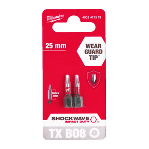 Milwaukee Shockwave Impact Duty Screwdriving Bits TX BO (Select Size)