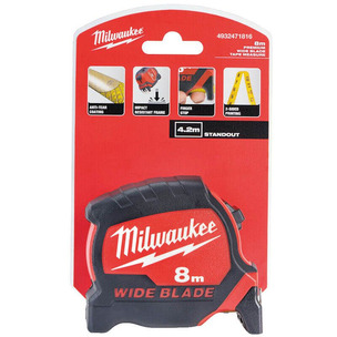 Milwaukee Premium Wide Blade Tape Measure 8m 