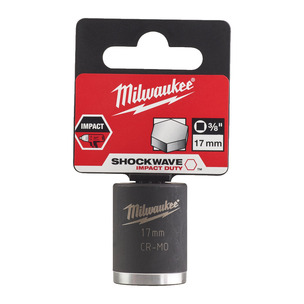 Milwaukee Shockwave Impact Duty 3/8" Impact Socket STD  - 17mm