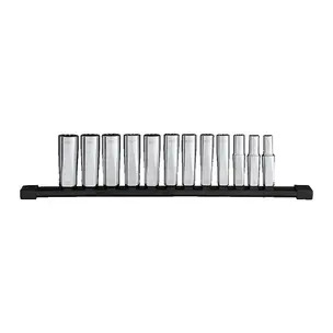 Milwaukee 4932498796 3/8'' Square Metric Deep 12 Point Socket Set - 12 Piece