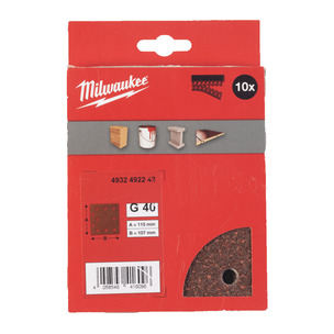 Milwaukee Sanding Sheet 115x107mm Hook and Loop - Pack of 10 - Select Grit