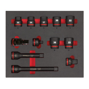 Milwaukee 4932493396 12pc 3/4" Shockwave Impact Socket Set Foam Insert