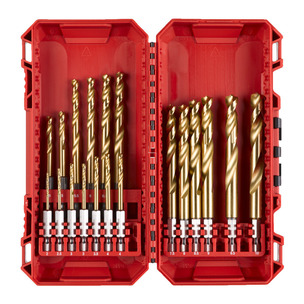 Milwaukee 4932493866 19pc Shockwave HSS-G Tin Red Hex, Metal Drill Bit Set 