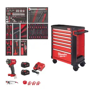 Milwaukee 4932498186 Filled 30" Toolguard Steel Storage Rolling Cabinet Kit