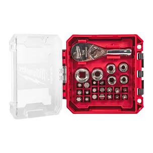 Milwaukee 4932499470 25pc 1/4" Drive Compact Ratchet Set in Packout Compatible Box