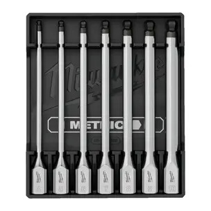 Milwaukee 4932500436 3/8"Drive Metric Hex Long Ball End Bit Socket - 7 Piece