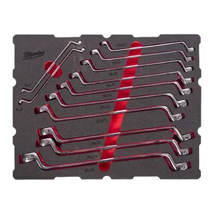 Milwaukee 4932501873  12 Piece Double Ring Offset Spanner Packout Foam Insert Set