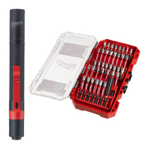 Milwaukee 4932860932 39pc Shockwave Impact Duty Bit Set with IPL LED Pen Light