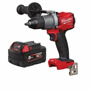 Milwaukee M18FPD2-0 18V Fuel 1/2" Percussion Drill (Body Only) & M18FPD2 5.0Ah Battery 