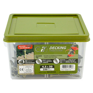 Timco C2 Deck-Fix Premium Decking Screws Green Tubs of 250 - Select Size