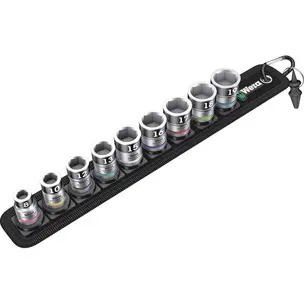 Wera 05003970001 Belt B 1 Zyklop Socket Set With Holding Function, 3/8" Drive - 10 Piece