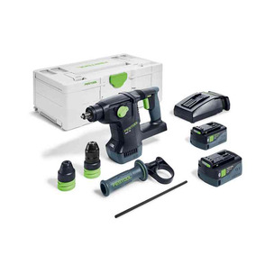 Festool 577449 18v Rotary Hammer Drill KHC 18 5,0 EBI-Plus Kit - 2 x 5.0ah Batteries 