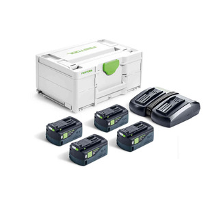 Festool 577710 Energy Set SYS 18V 4x5,0/TCL 6 DUO 4 x 5ah Batteries and Charger Set In Systainer