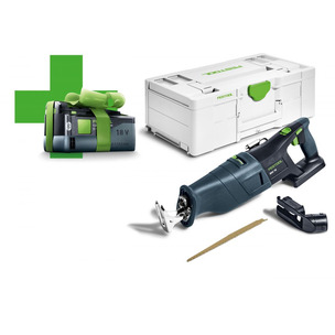 Festool 578409 18v Cordless Reciprocating Saw RSC 18 EB-Basic Naked with a 5ah Battery 