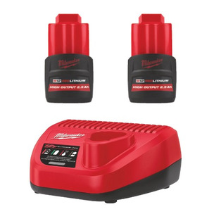 Milwaukee M12HB2.5 12v 2.5ah Battery Twin Pack and Charger Energy Kit 