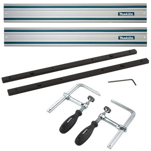 Makita Plunge Saw Guide Rail Kit - 2 x 1500mm Guide Rails, Connector Set and Clamp Set 
