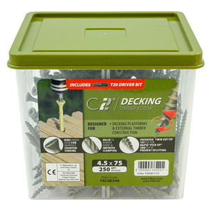 Timco C2 Deck-Fix Premium Decking Screws Green Tubs of 250 - Select Size