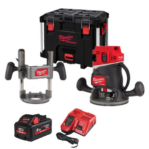 Milwaukee M18FR12KIT-551P 18v Fuel Variable Speed Router Kit In Packout Case - 5.5ah High Output