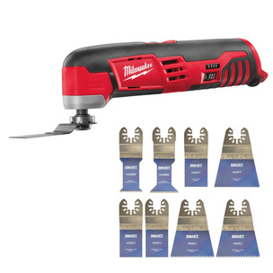 Milwaukee C12MT 12V Compact Multi-Tool (Body Only) & H8MAK 8 Piece Blade Set