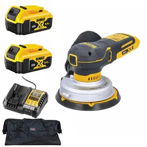 Dewalt DCW230N 18V XR 150mm Brushless Random Orbital Sander Kit - 2 x 5.0ah Batteries, Charger & PTM Bag