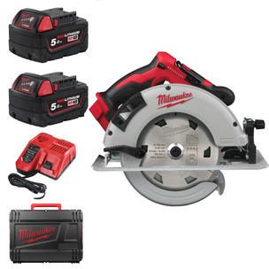 Milwaukee M18BLCS66-502X 18v 190mm Circular Saw Kit - 2 x 5.0ah Batteries