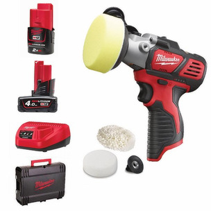Milwaukee M12BPS-421X 12V Compact Polisher/Sander Kit (1 x 2.0Ah / 1 x 4.0Ah RedLithium-Ion Batteries, Charger & Dyna Case)