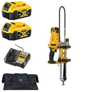 Dewalt DCGG581N 18v XR 2 Speed Grease Gun Kit - 2 x 5.0ah Batteries, Charger & PTM Bag