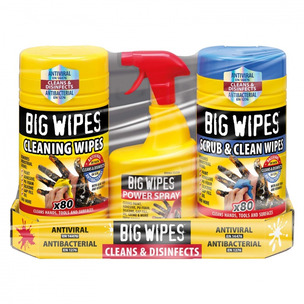 DEAL OF THE DAY PTM X BIG WIPES MEGA PACK - Scrub & Clean Wipes, Cleaning Wipes and Power Spray