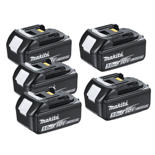 Makita BL1850 18V LXT 5.0Ah Li-Ion Batteries (Five Pack)