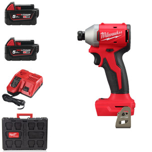 Milwaukee M18BLIDR-502P 18v 1/4" Hex Brushless Impact Driver Kit in Packout Case - 2 x 5.0ah Batteries