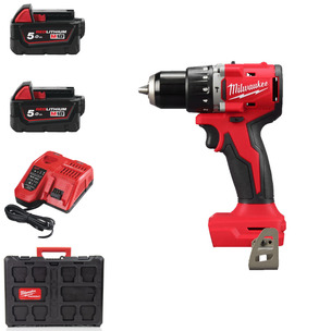Milwaukee M18BLPDRC-502P 18v Compact Brushless Combi Drill Kit in Packout Case - 2 x 5.0ah Batteries