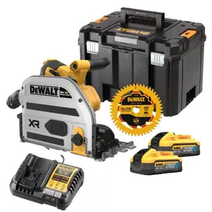 Dewalt DCS525H2T 18V XR Brushless Plunge Saw, 2x 5.0Ah Powerstack Batteries, Charger & Case