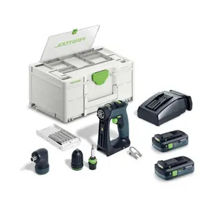 Festool 579353 CXS 18 TBX 4,0 I-Set Cordless Combi Drill Kit - 2 x 4.0ah Batteries, Charger & Case
